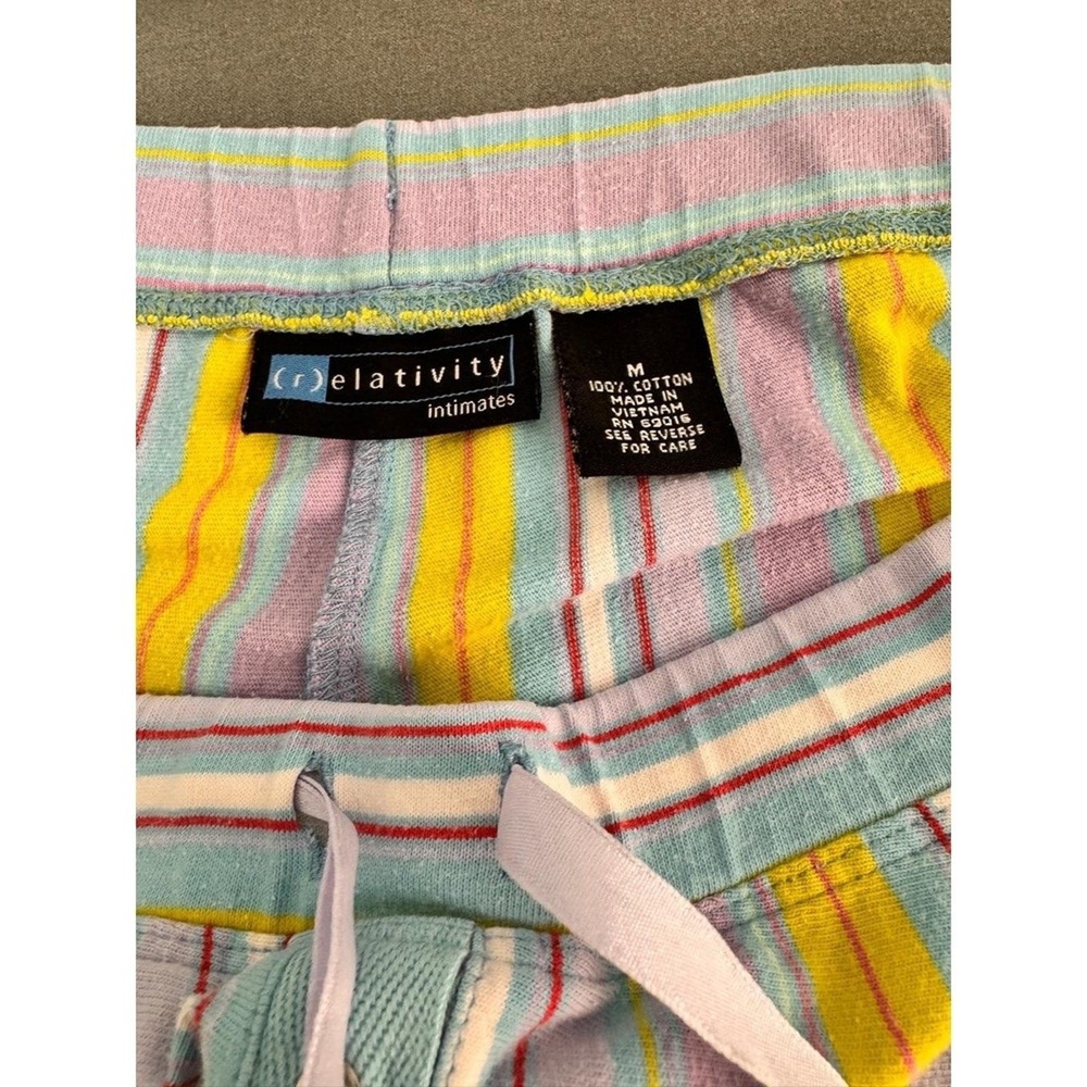 Relativity Multicolor Striped Drawstring Waist Straight Leg Casual Pants Medium - Picture 4 of 11